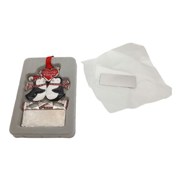 Things Remembered Christmas Ornament Penguin Couple Together Hangable Engravable - Picture 3 of 14